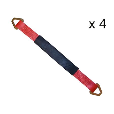 2 X 21 Axle Straps W/ Sleeve & D Rings WLL: 3, 333 Lbs. , PK4